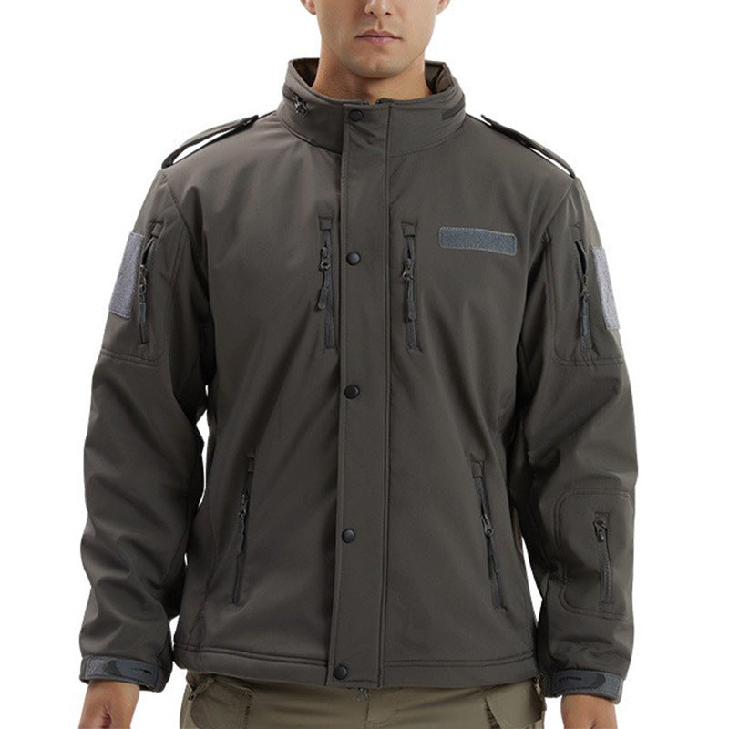 Men's Camouflage Waterproof Soft Shell Fleece Jacket